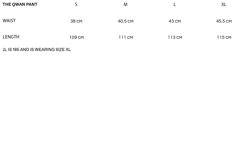 Sizechart