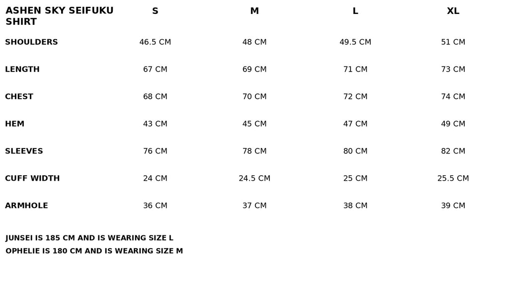Sizechart