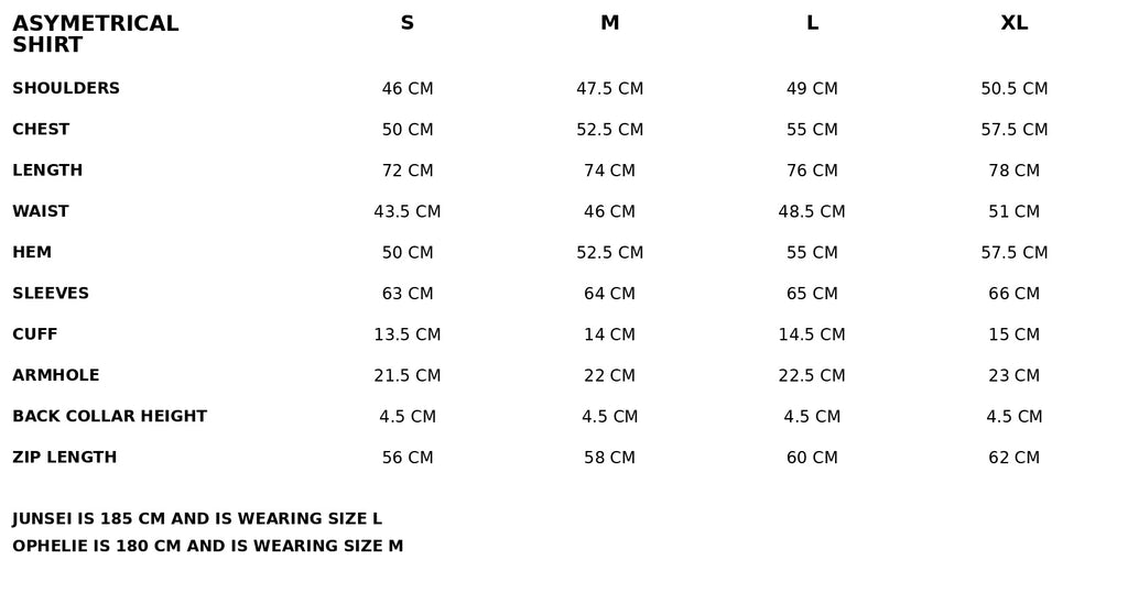 Sizechart