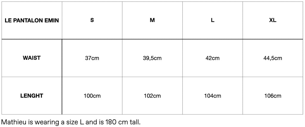 Sizechart