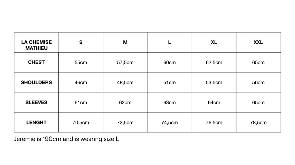 Sizechart