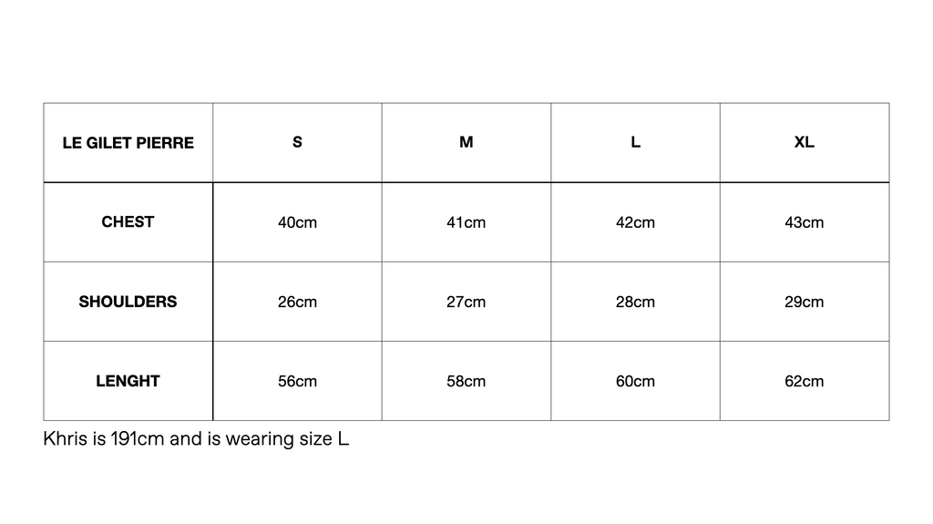 Sizechart