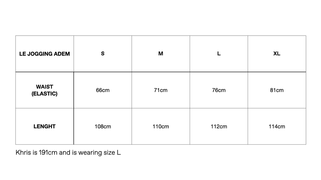 Sizechart