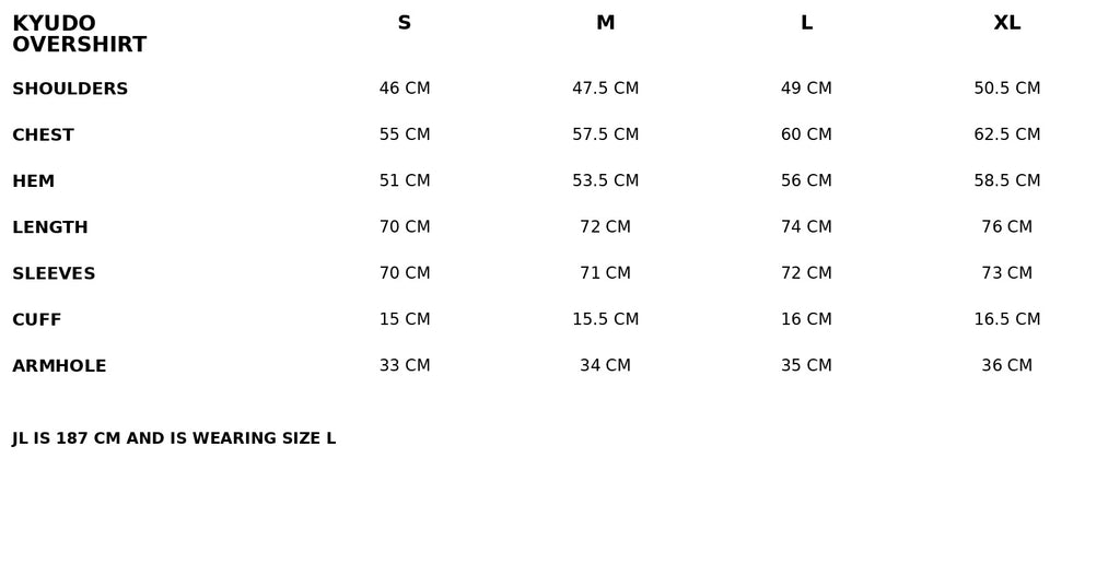 Sizechart