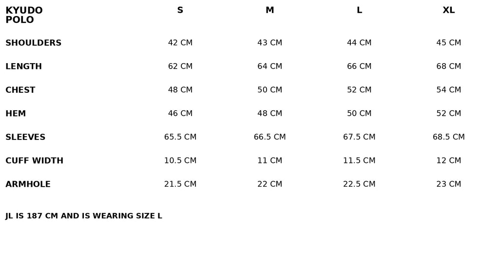 Sizechart