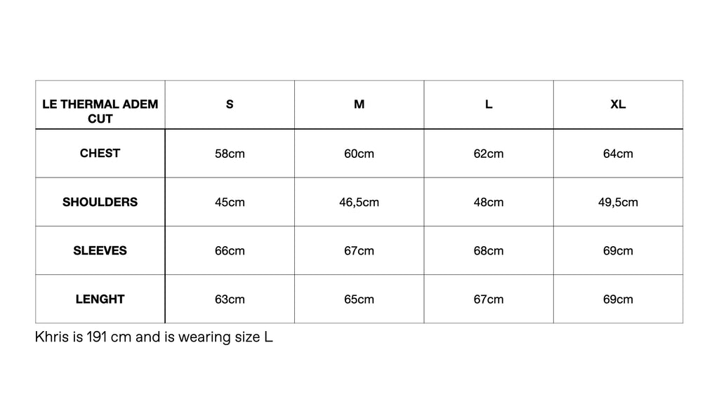 Sizechart