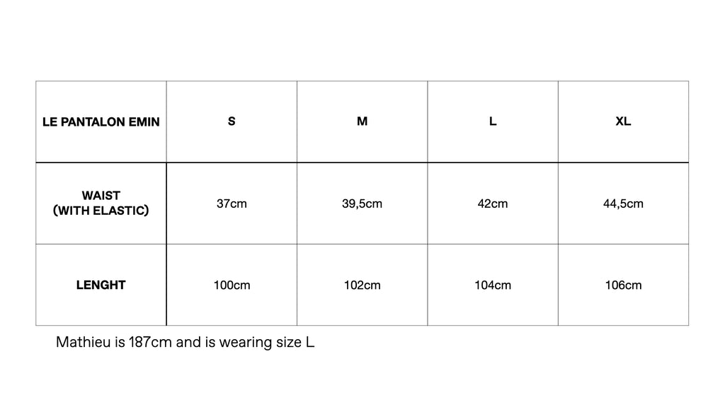 Sizechart