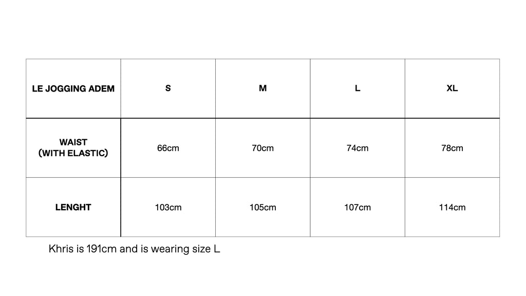 Sizechart