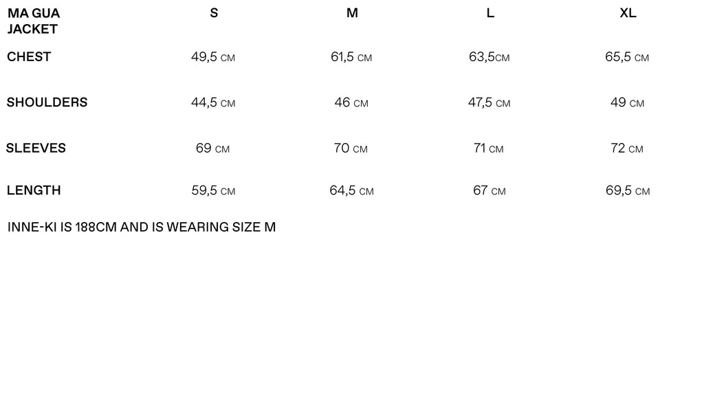 Sizechart