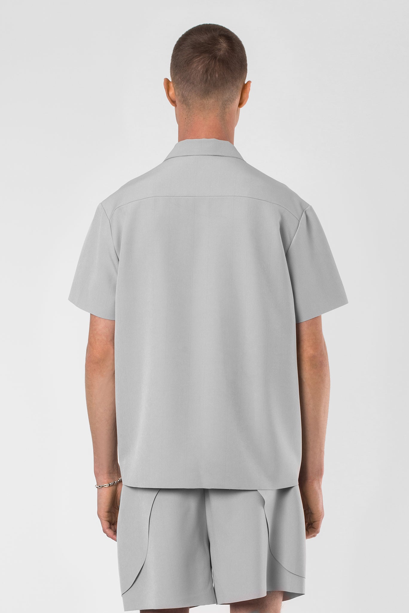 Neutral Grey Asymmetrical Shirt